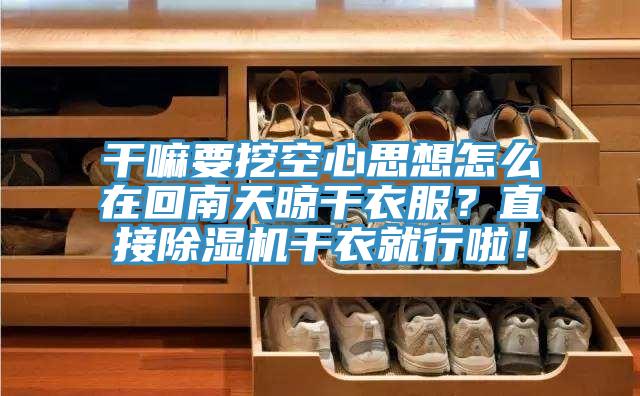 干嘛要挖空心思想怎么在回南天晾干衣服？直接除湿机干衣就行啦！