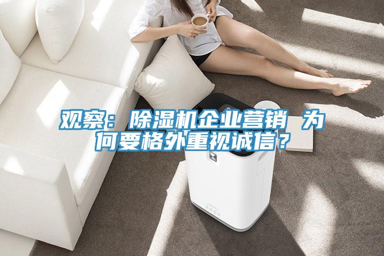 观察：除湿机企业营销 为何要格外重视诚信？