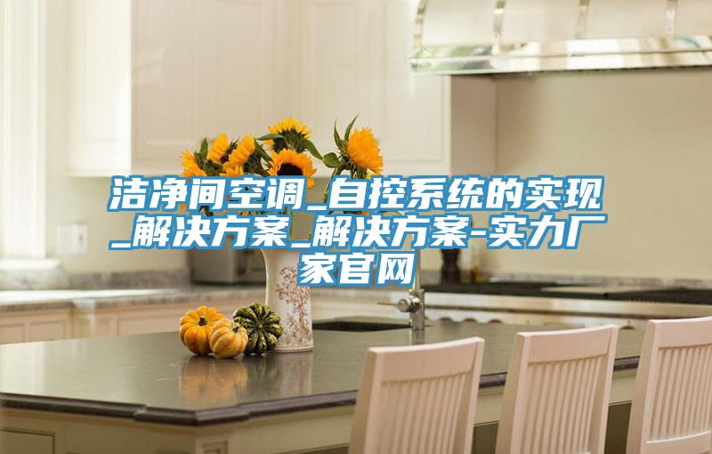 洁净间空调_自控系统的实现_解决方案_解决方案-实力厂家官网