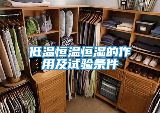 低温恒温恒湿的作用及试验条件