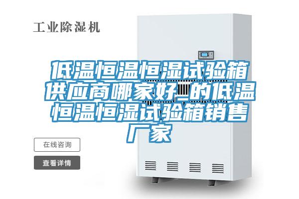 低温恒温恒湿试验箱供应商哪家好_的低温恒温恒湿试验箱销售厂家