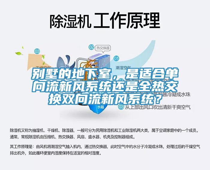 别墅的地下室，是适合单向流新风系统还是全热交换双向流新风系统？