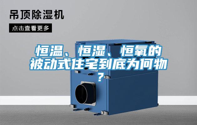 恒温、恒湿、恒氧的被动式住宅到底为何物？