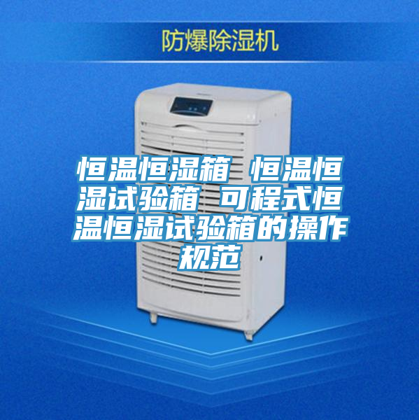 恒温恒湿箱 恒温恒湿试验箱 可程式恒温恒湿试验箱的操作规范
