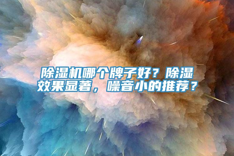 除湿机哪个牌子好？除湿效果显著，噪音小的推荐？